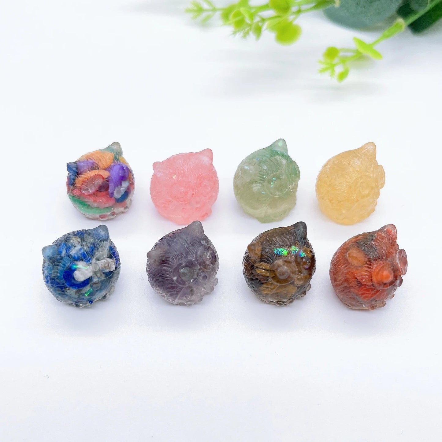 Mini Owl Decorations Natural Crushed Crystal Stone Epoxy Resin Exquisite Desk Ornaments Home Decoration Children Gift