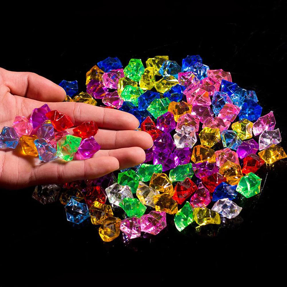 200pcs Acrylic Gem Stone Crushed Ice Rocks Aquarium Colorful Stones Fish Tank Vase Landscaping Wedding Party Decoration
