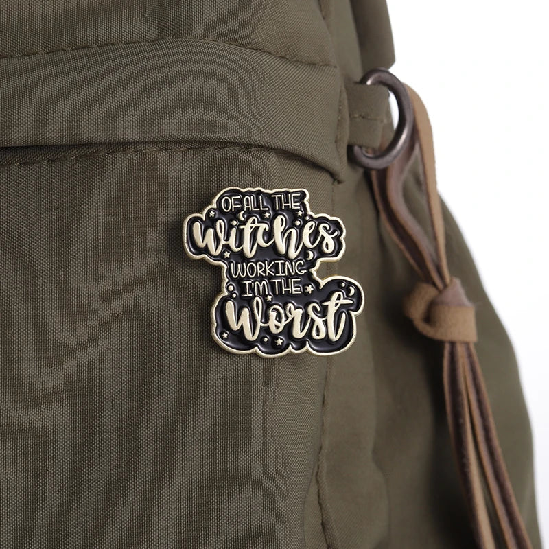 Worst Witch Enamel Pins Quotes Button Brooches Collar Badges Backpack Punk Gothic Black Fun Movie Jewelry Gift for Friends