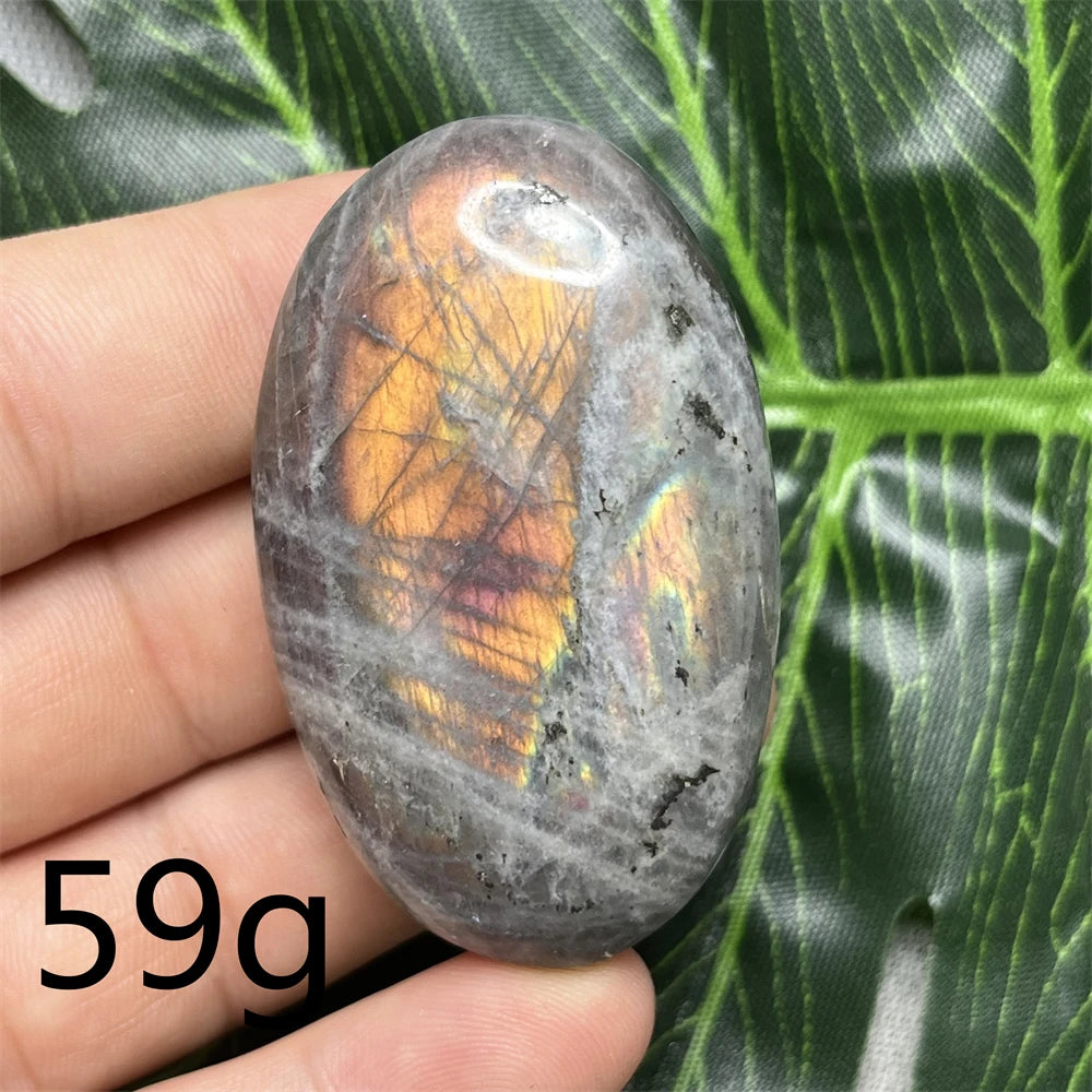 Natural Gemstone Purple Labradorite Palm  Double-sided Glitter Home Decor Holiday Gift Witchcraft Altar Crystal Stone Healing