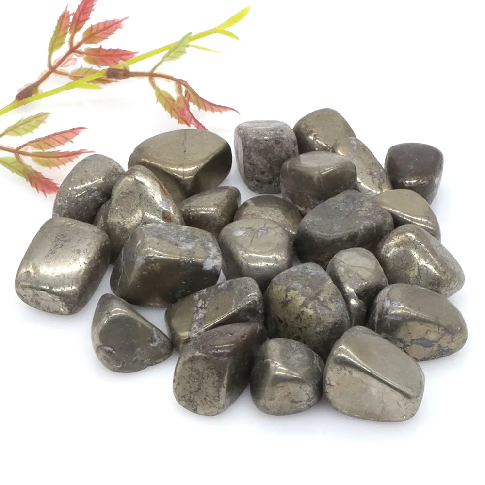 Tumbled Stone Natural Gems Iron Pyrite Reiki Healing Crystal Energy Specimen Irregular Stone Rock Bulk Home Aquarium Decoration