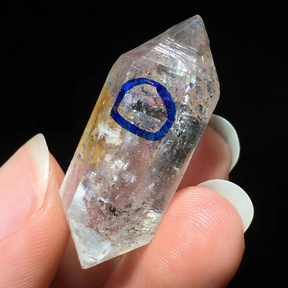 Natural Herkimer Diamond Drifting Sand Water Gall Gemstone Mineral Energy Raw Guardian Stone Reiki Decor Black Crystal Specimen
