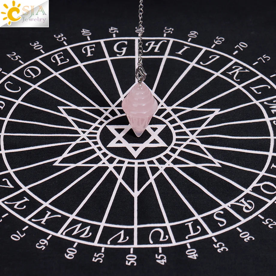 Crystal Stupa Pendulum for Dowsing Divination Witchcraft Reiki Natural Stone Fluorite Amethysts Pendant Spiritual Pendulos H478
