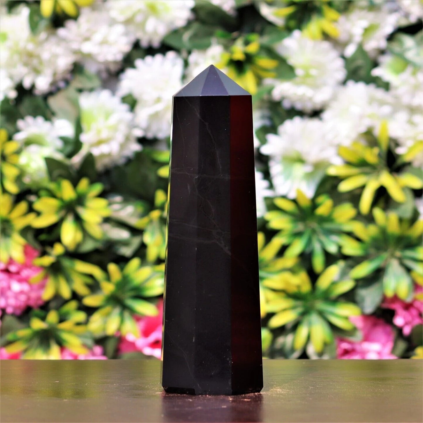 Natural Black Tourmaline Column,Quartz Crystal Wand,Mineral Healing Reiki Energy Stone Tower,Degaussing Meditation Decor