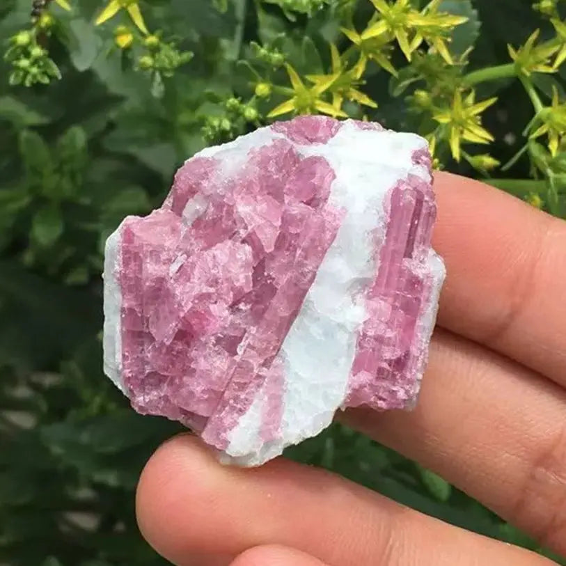 Wholesale Pink Plum Blossom Tourmaline Irregular Rough Raw Stones Natural Crystals Minerals  Decoration Gemstones  Gift