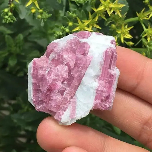Wholesale Pink Plum Blossom Tourmaline Irregular Rough Raw Stones Natural Crystals Minerals  Decoration Gemstones  Gift