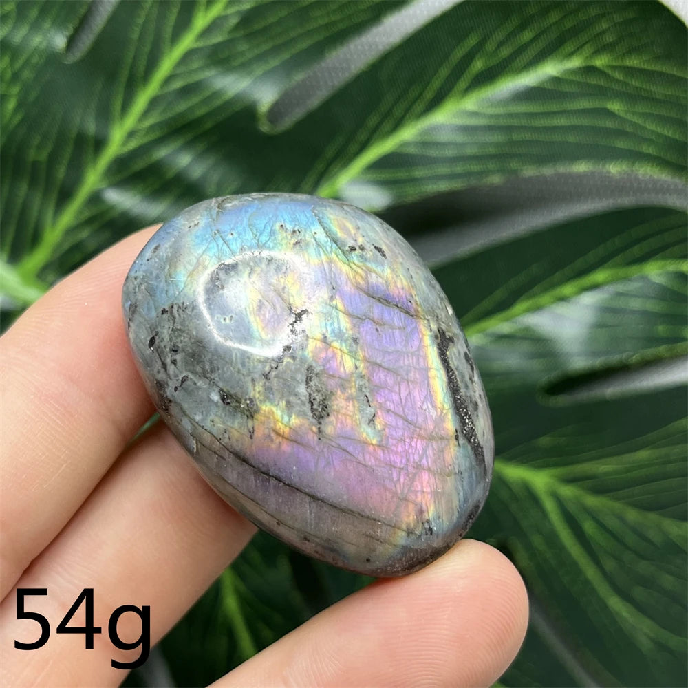 Natural Gemstone Purple Labradorite Palm  Double-sided Glitter Home Decor Holiday Gift Witchcraft Altar Crystal Stone Healing