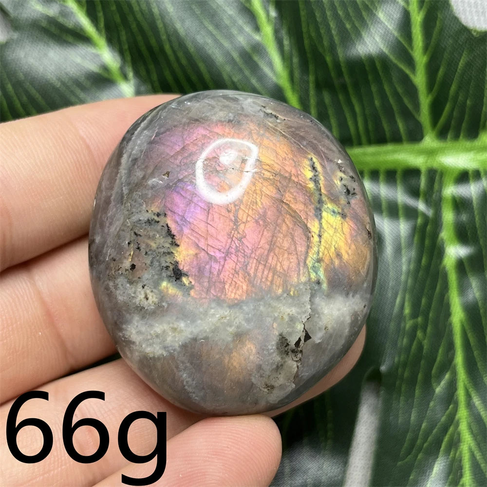 Natural Gemstone Purple Labradorite Palm  Double-sided Glitter Home Decor Holiday Gift Witchcraft Altar Crystal Stone Healing