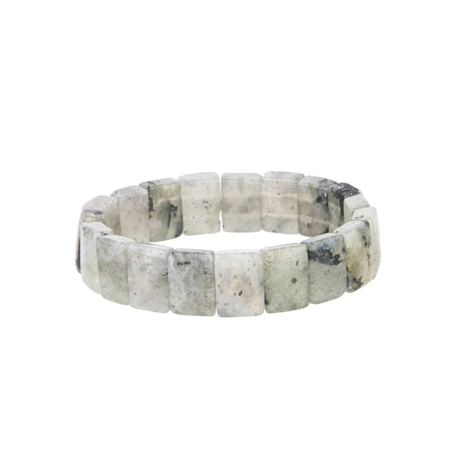 Fashion natural stone crystal rectangular cut square poker bracelet semi-precious stone agate bracelet