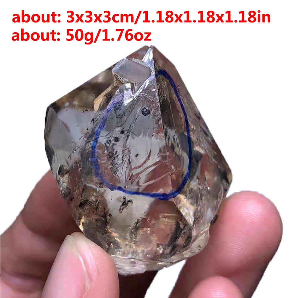 Natural Herkimer Diamond Drifting Sand Water Gall Gemstone Mineral Energy Raw Guardian Stone Reiki Decor Black Crystal Specimen
