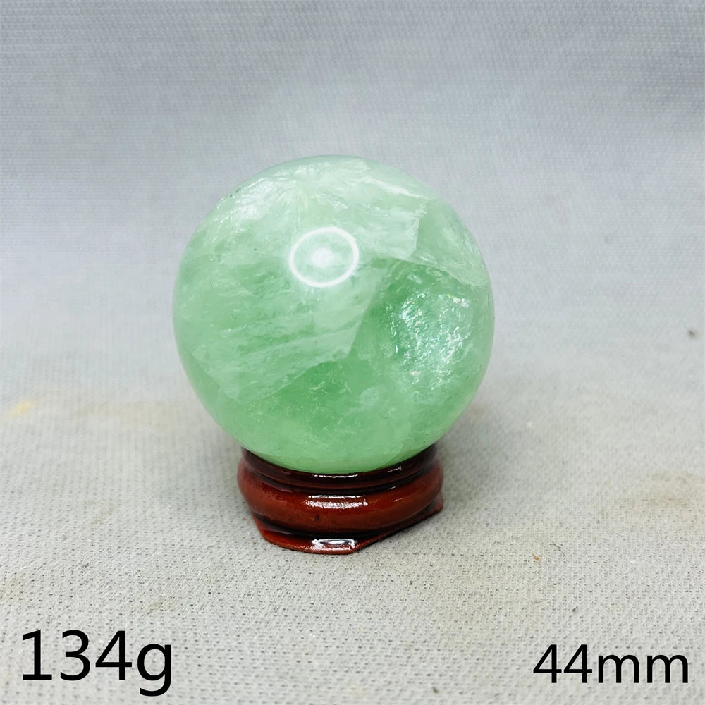 Natural Gem Ball Green Fluorite Rainbow Crystal Home Room Feng Shui Decoration Witchcraft Altar Supplie Energy Spiritual Healing