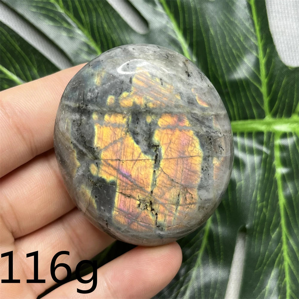 Natural Gemstone Purple Labradorite Palm  Double-sided Glitter Home Decor Holiday Gift Witchcraft Altar Crystal Stone Healing