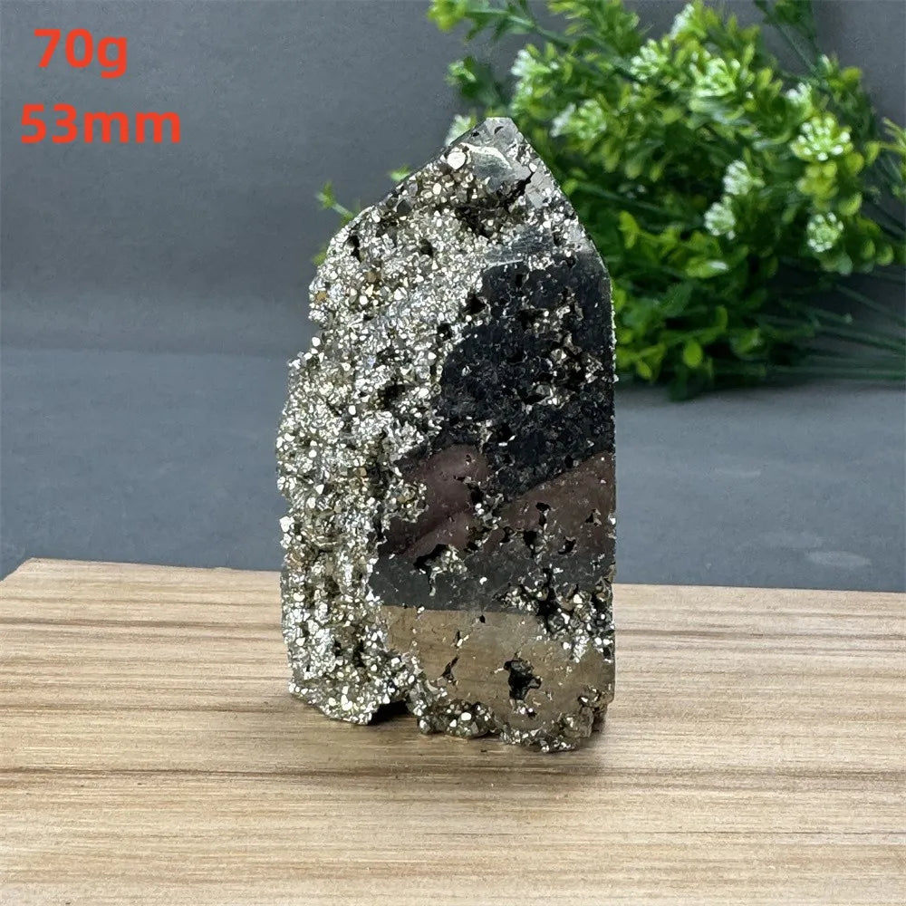 Natural Rare Chalcopyrite Wand Healing Crystal Tower Mineral Gemstone Obelisk Meditation Feng Shui Witchcraft Home Decor