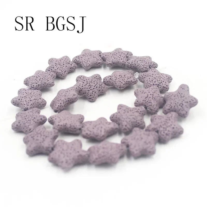 20mm  Select by Color Star Volcanic Rock Lava Loose Gems Spacer Beads Strand 15inch