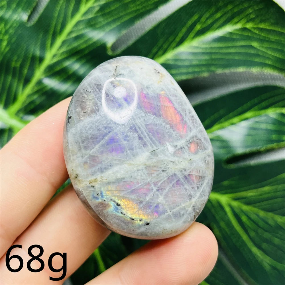 Natural Gemstone Purple Labradorite Palm  Double-sided Glitter Home Decor Holiday Gift Witchcraft Altar Crystal Stone Healing