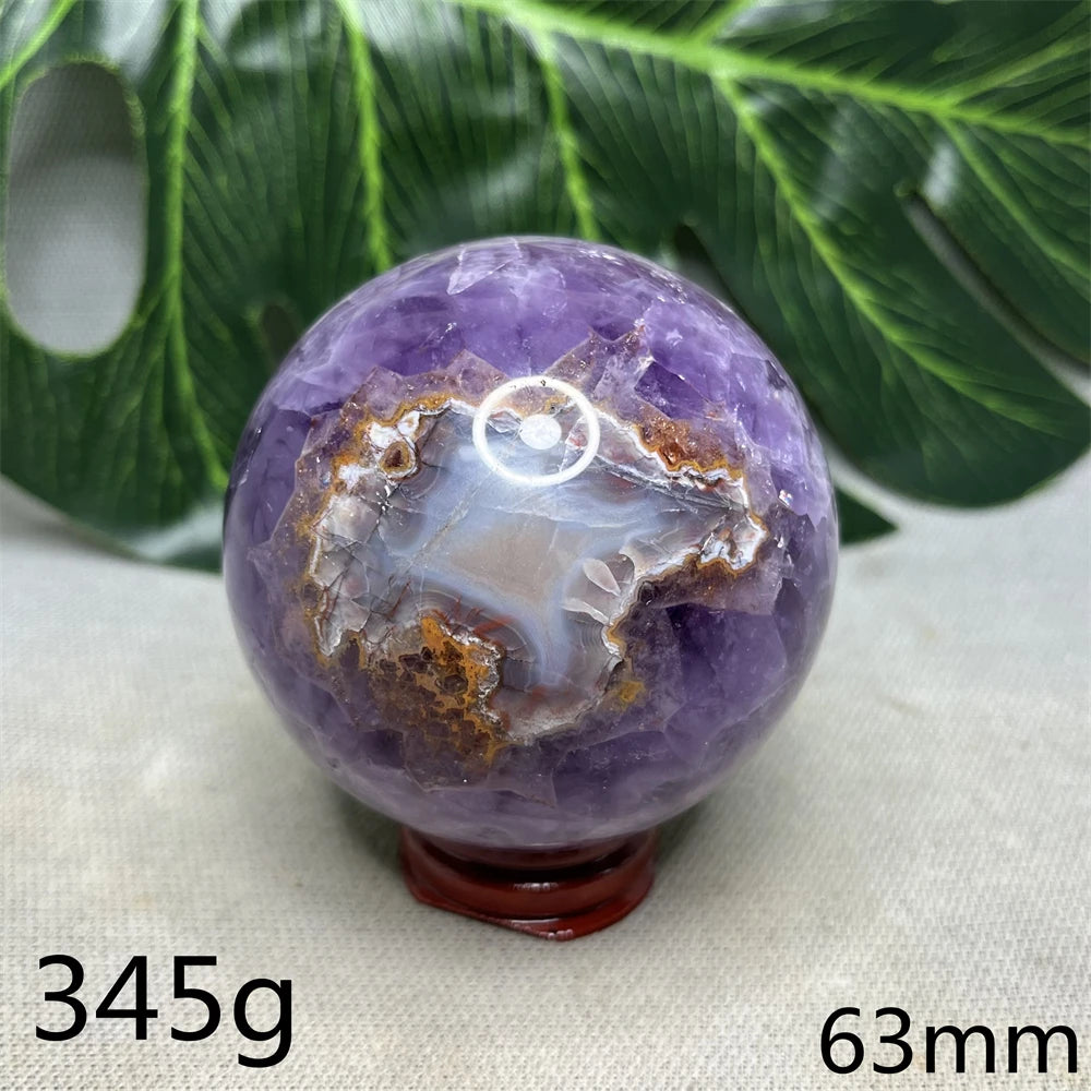 Brazil Natural Gemstone Ball Amethyst Agate Rainbow Crystal Home Room Decoration Gift Witchcraft Altar Prayer Spiritual Healing