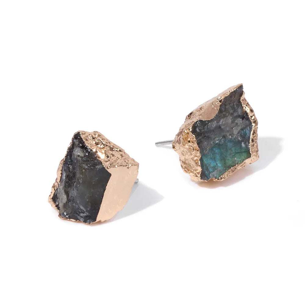 Natural Irregular Raw Stone Earrings Amethysts Apatite Lapis Quartz Stones Earring for Women Luxury Quality Jewelry Girls Gift