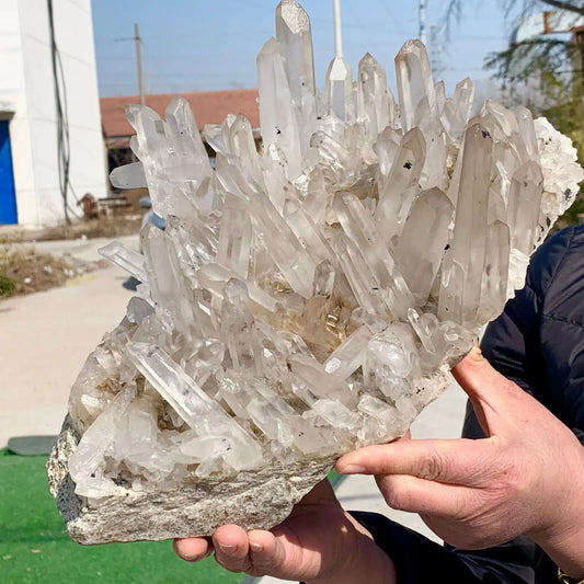 Natural Rare White Quartz Crystal Cluster Mineral Specimen Healing