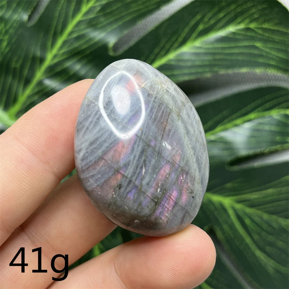 Natural Gemstone Purple Labradorite Palm  Double-sided Glitter Home Decor Holiday Gift Witchcraft Altar Crystal Stone Healing