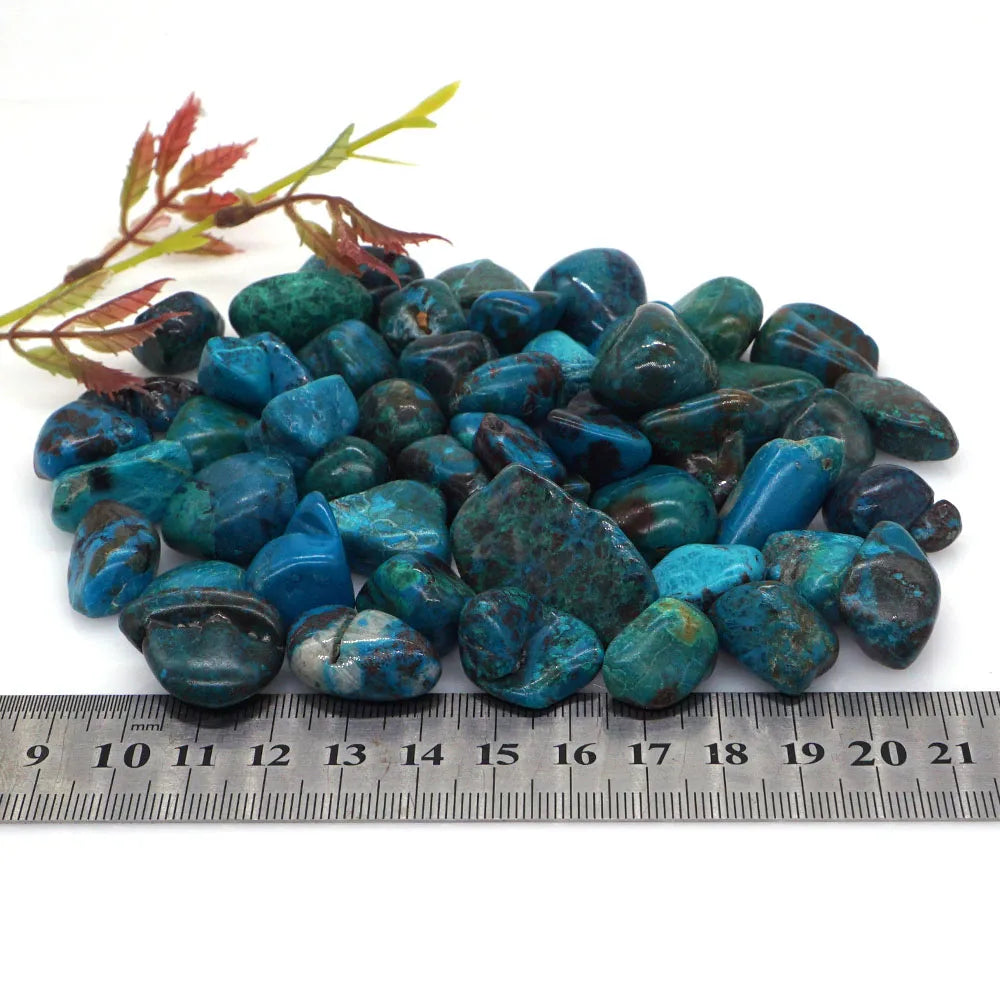 Tumbled Stone Natural Gems Chrysocolla Reiki Healing Crystal Energy Specimen Irregular Gravel Rock Bulk Home Aquarium Decoration
