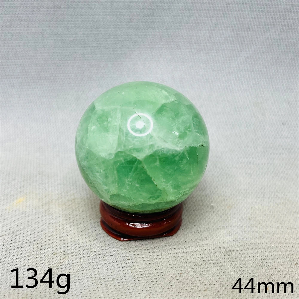 Natural Gem Ball Green Fluorite Rainbow Crystal Home Room Feng Shui Decoration Witchcraft Altar Supplie Energy Spiritual Healing
