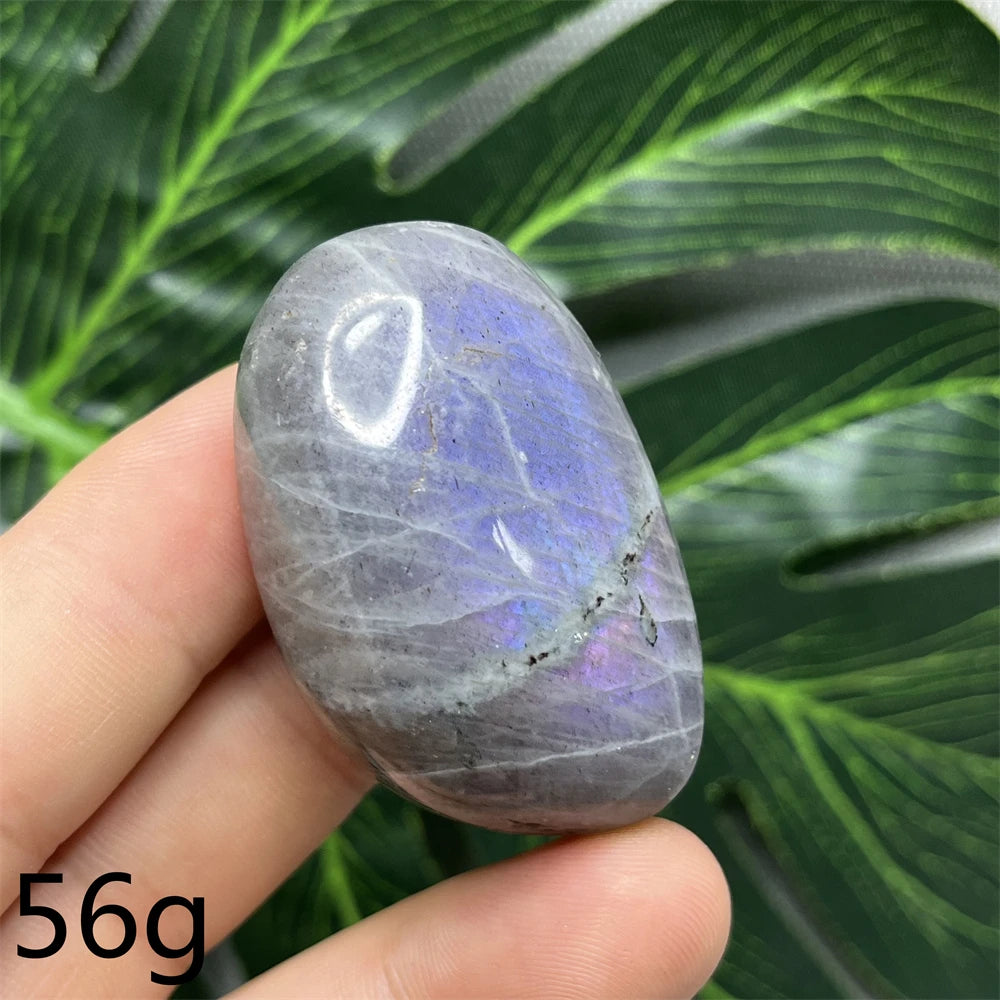 Natural Gemstone Purple Labradorite Palm  Double-sided Glitter Home Decor Holiday Gift Witchcraft Altar Crystal Stone Healing