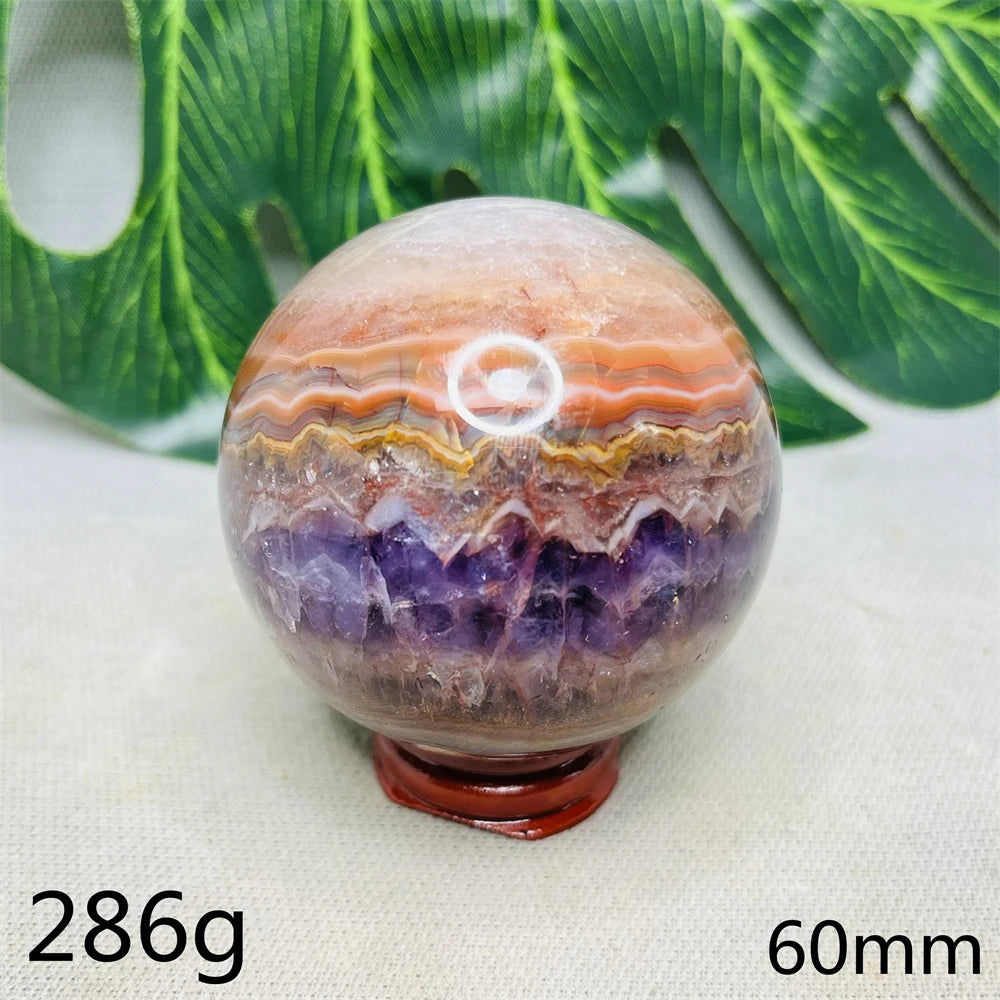 Brazil Natural Gemstone Ball Amethyst Agate Rainbow Crystal Home Room Decoration Gift Witchcraft Altar Prayer Spiritual Healing