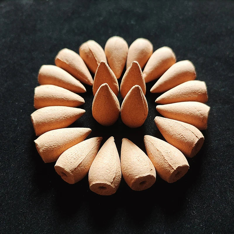 FY 20Pcs/Bag 2.7cm Natural Cone Fragrance Reflux Tower Incense for Backflow Burner Yoga Meditation Aromatherapy Home Fragrance