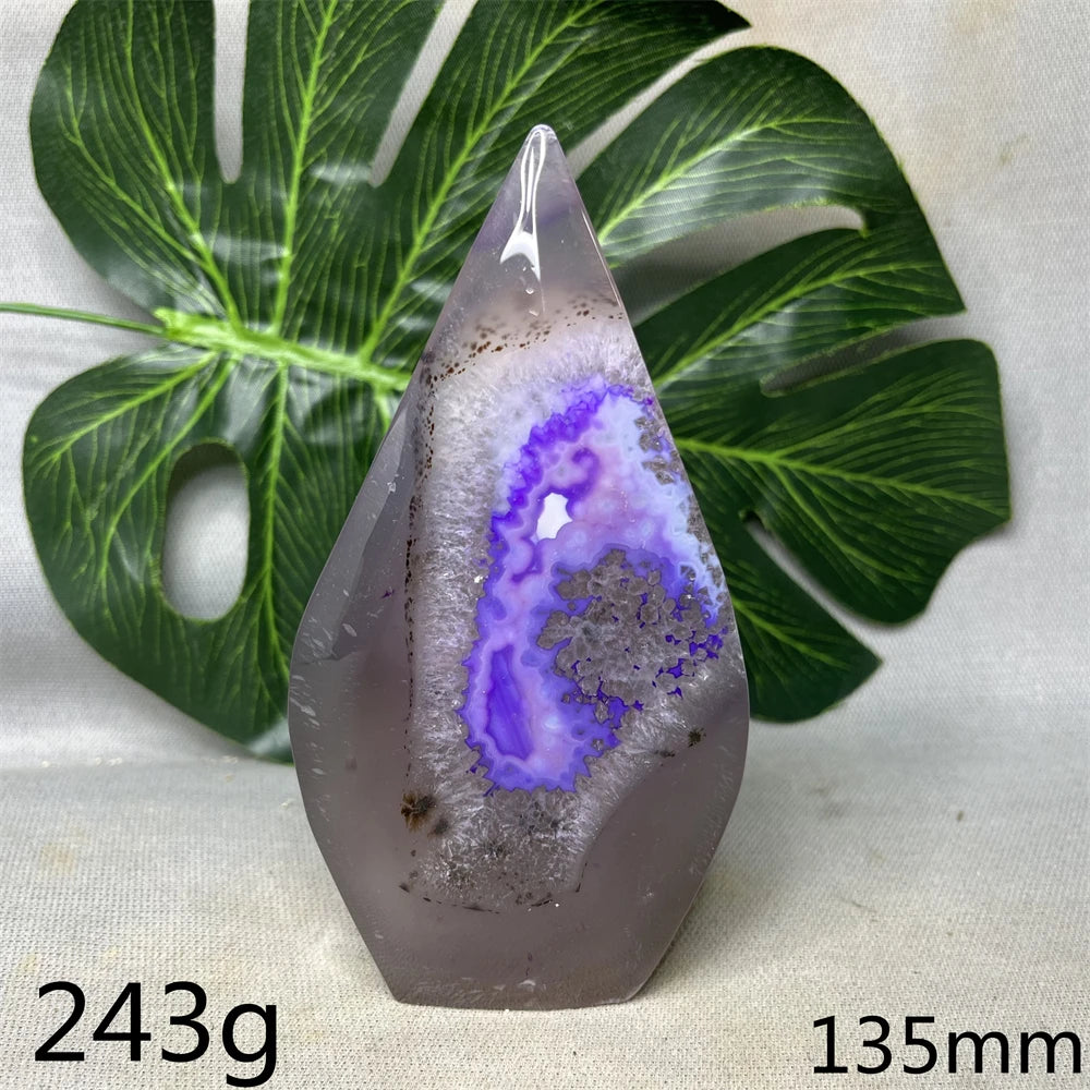 Natural Agate Free Form Tower Rainbow Crystal Geode Home Room Decoration Gift Witchcraft Altar Prayer Spiritual Healing Prayer