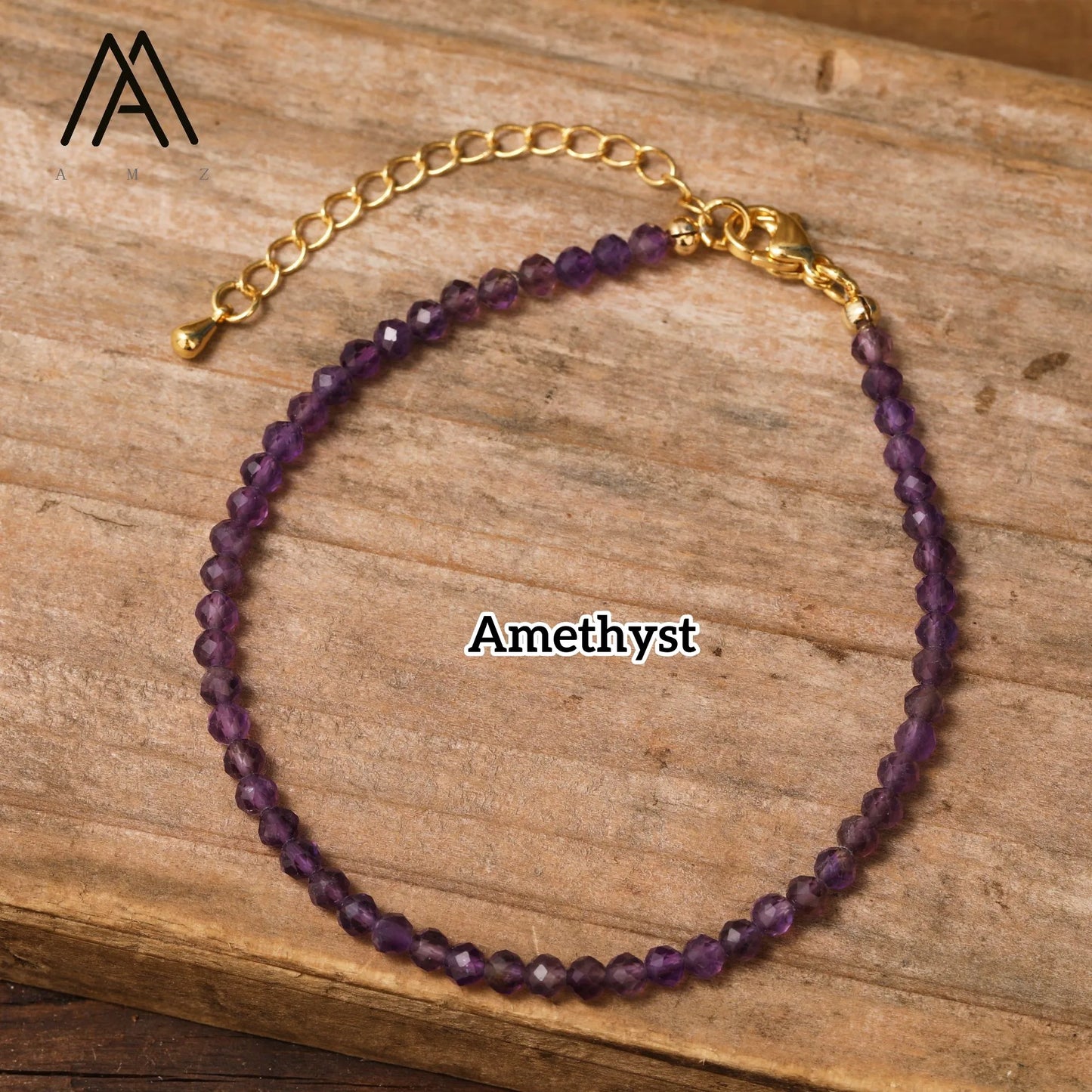 Minimalist Bracelets Natural Crystal Faceted Gemstone 2-3mm Beads Boho Jewelry Stainless Steel Chain Bracelet Friendship Gifts