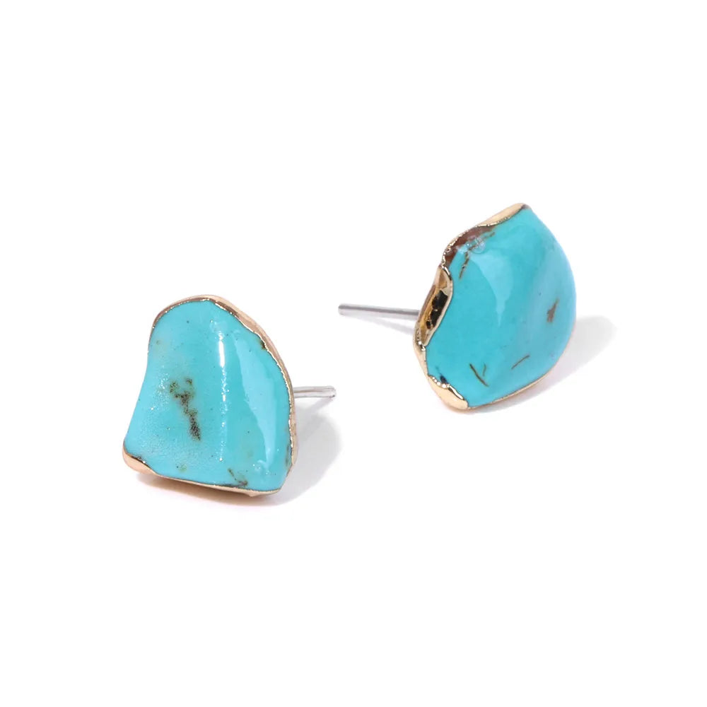 Natural Irregular Raw Stone Earrings Amethysts Apatite Lapis Quartz Stones Earring for Women Luxury Quality Jewelry Girls Gift