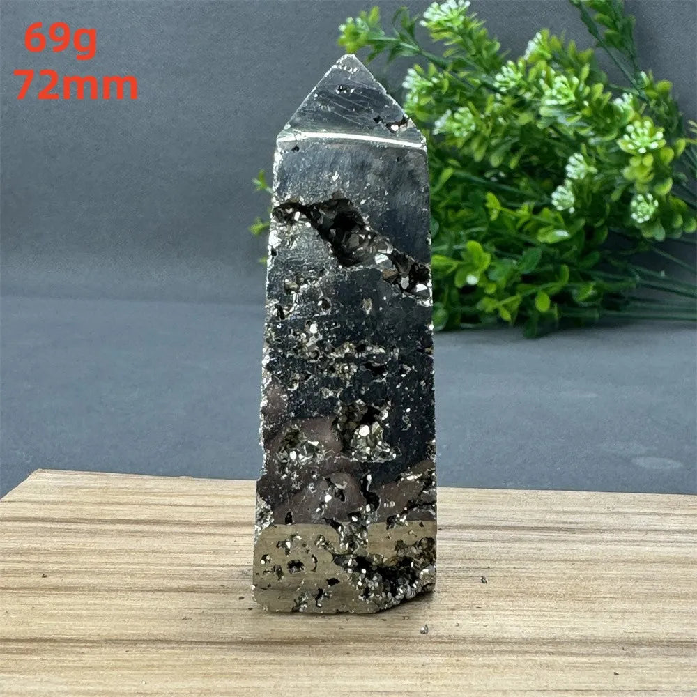 Natural Rare Chalcopyrite Wand Healing Crystal Tower Mineral Gemstone Obelisk Meditation Feng Shui Witchcraft Home Decor