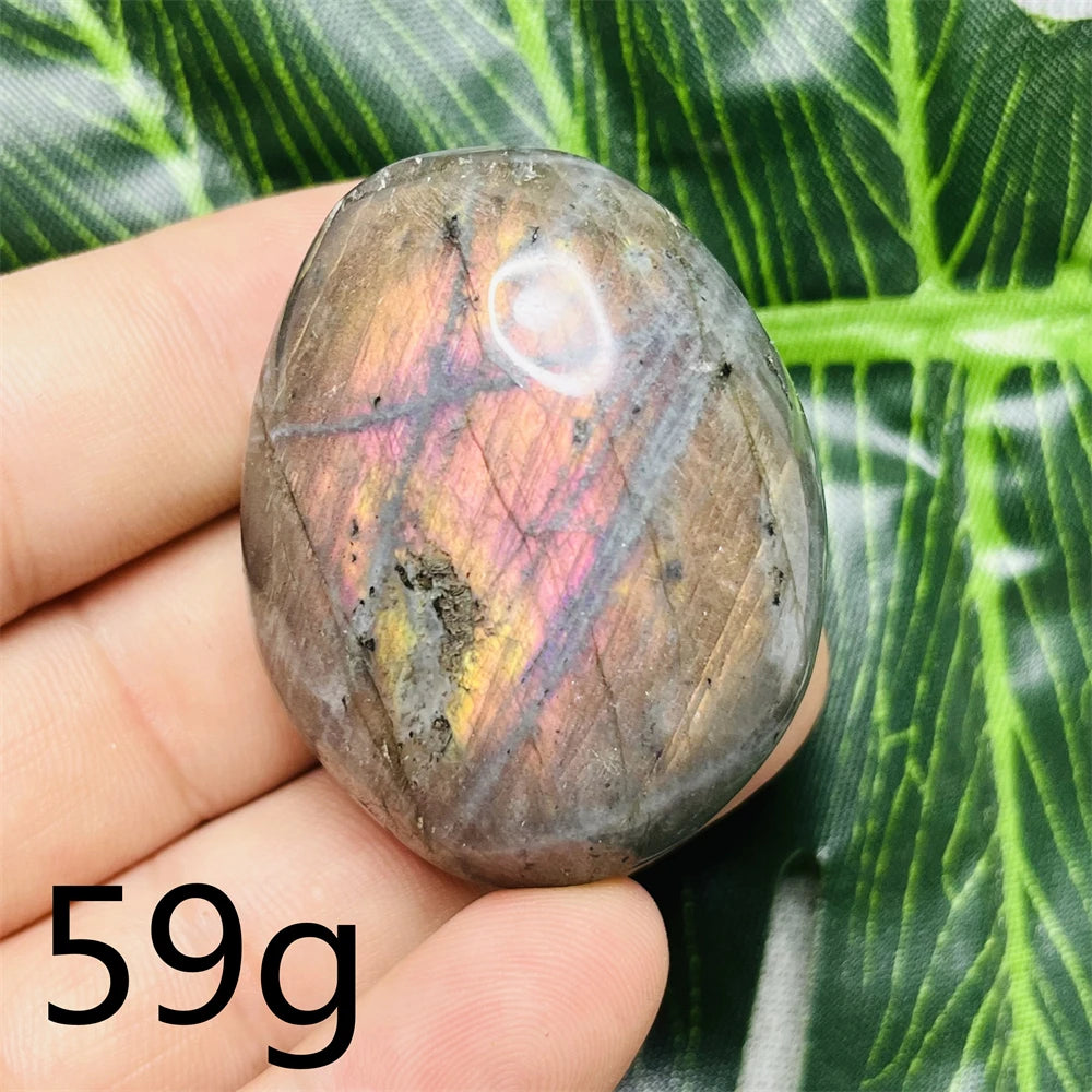 Natural Gemstone Purple Labradorite Palm  Double-sided Glitter Home Decor Holiday Gift Witchcraft Altar Crystal Stone Healing