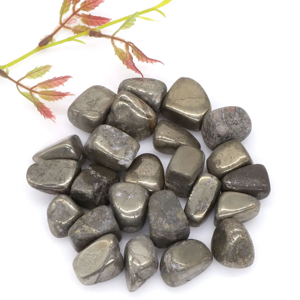 Tumbled Stone Natural Gems Iron Pyrite Reiki Healing Crystal Energy Specimen Irregular Stone Rock Bulk Home Aquarium Decoration