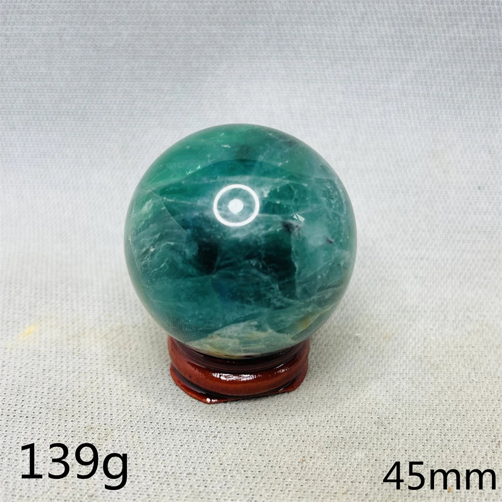 Natural Gem Ball Green Fluorite Rainbow Crystal Home Room Feng Shui Decoration Witchcraft Altar Supplie Energy Spiritual Healing