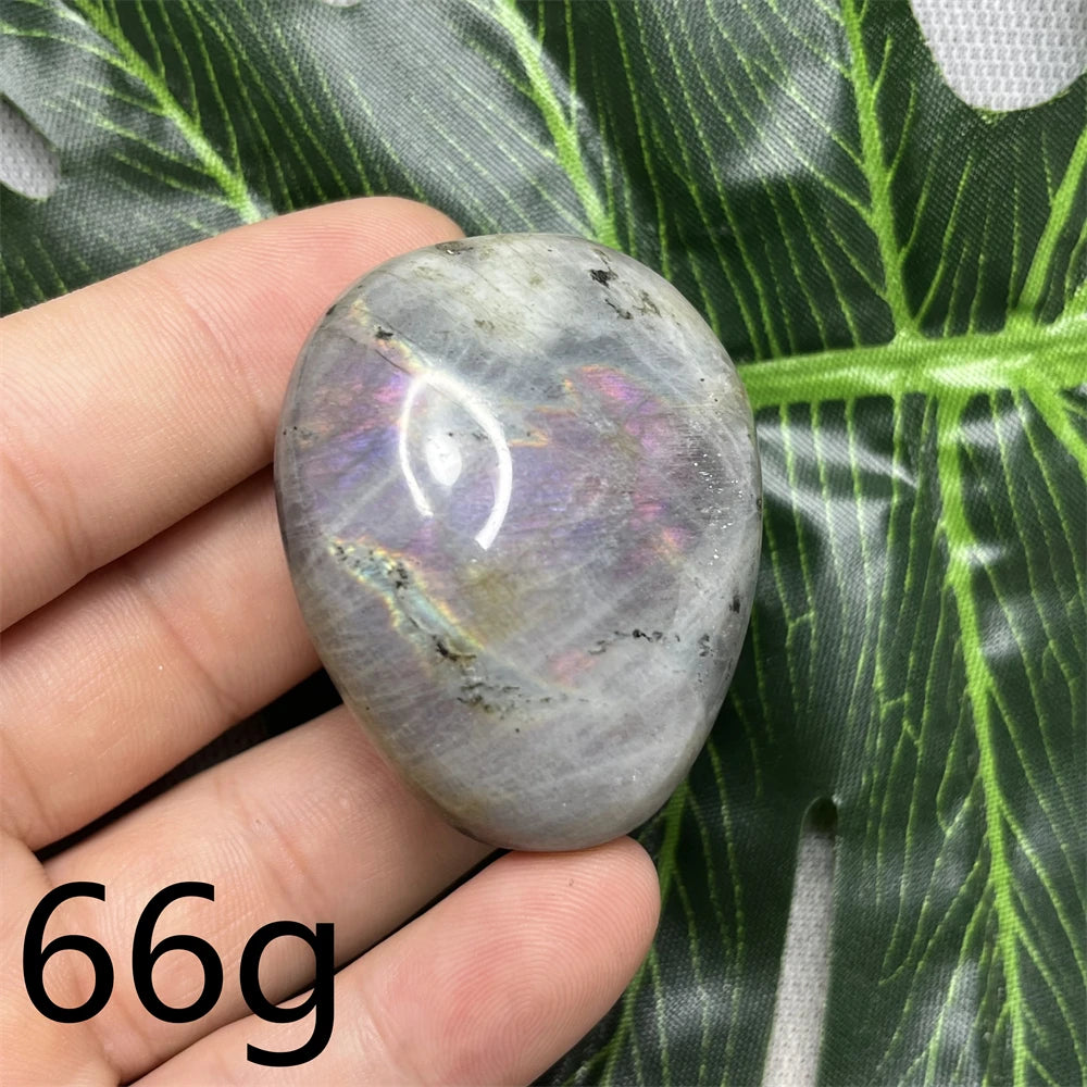 Natural Gemstone Purple Labradorite Palm  Double-sided Glitter Home Decor Holiday Gift Witchcraft Altar Crystal Stone Healing