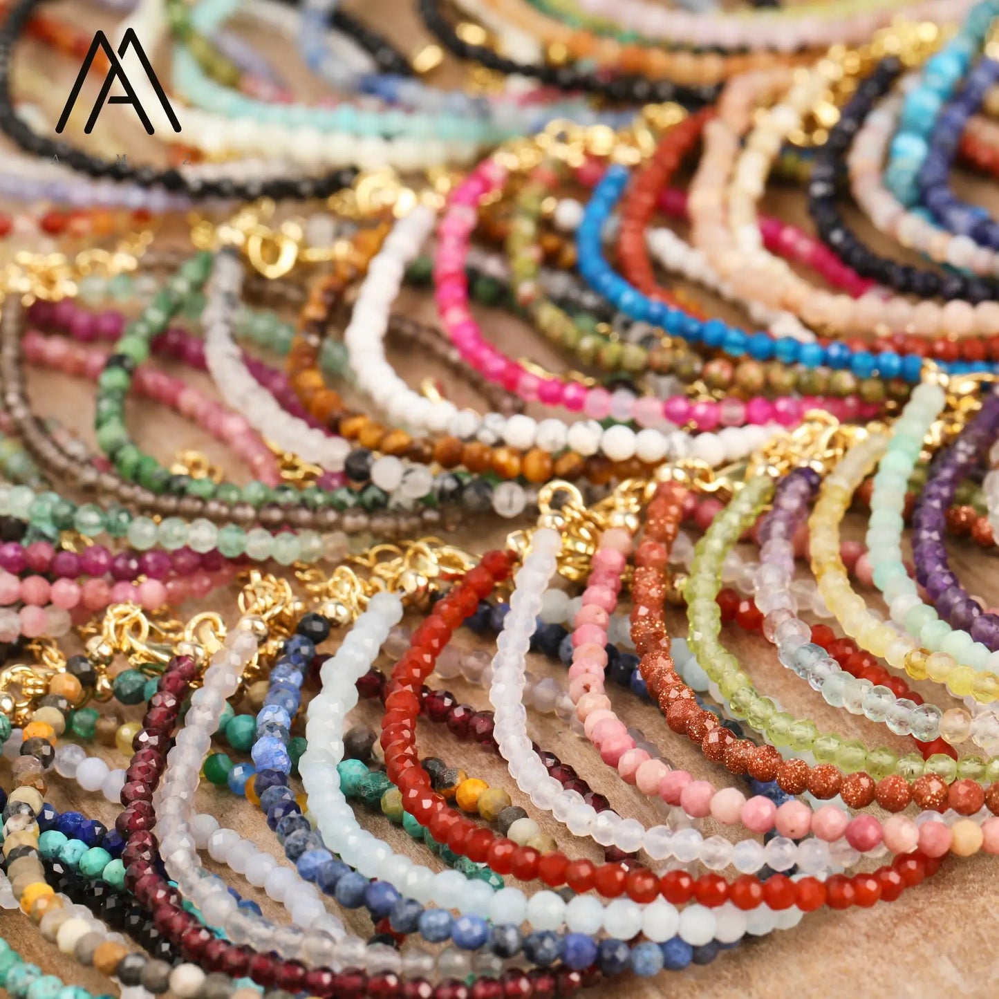 Minimalist Bracelets Natural Crystal Faceted Gemstone 2-3mm Beads Boho Jewelry Stainless Steel Chain Bracelet Friendship Gifts