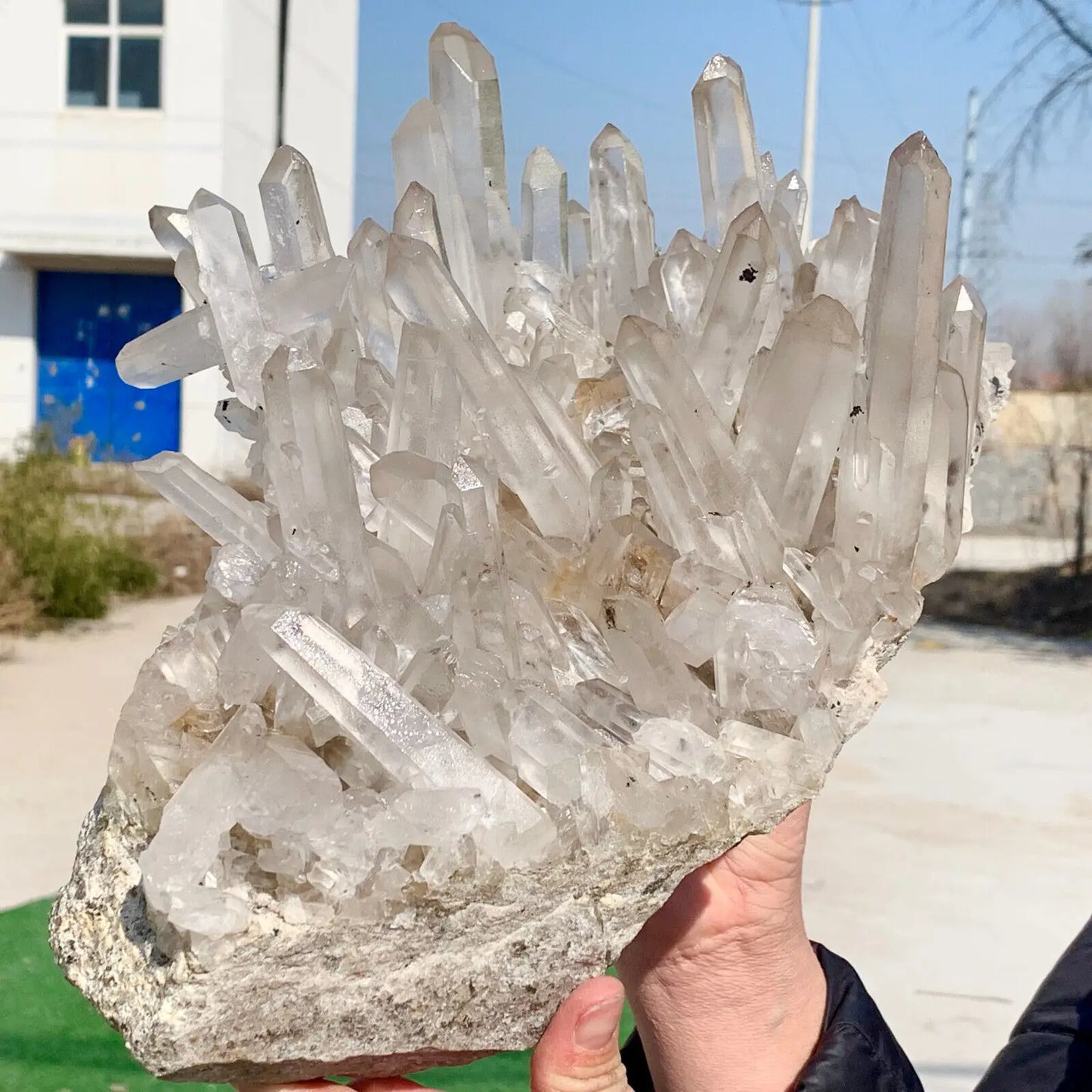 Natural Rare White Quartz Crystal Cluster Mineral Specimen Healing