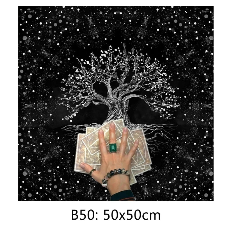 Tree of Life Tarot Tablecloth Altar Cloth Pagan Spiritual Pendulum Witchcraft Astrology Oracle Cards Pads for Room Home Decor