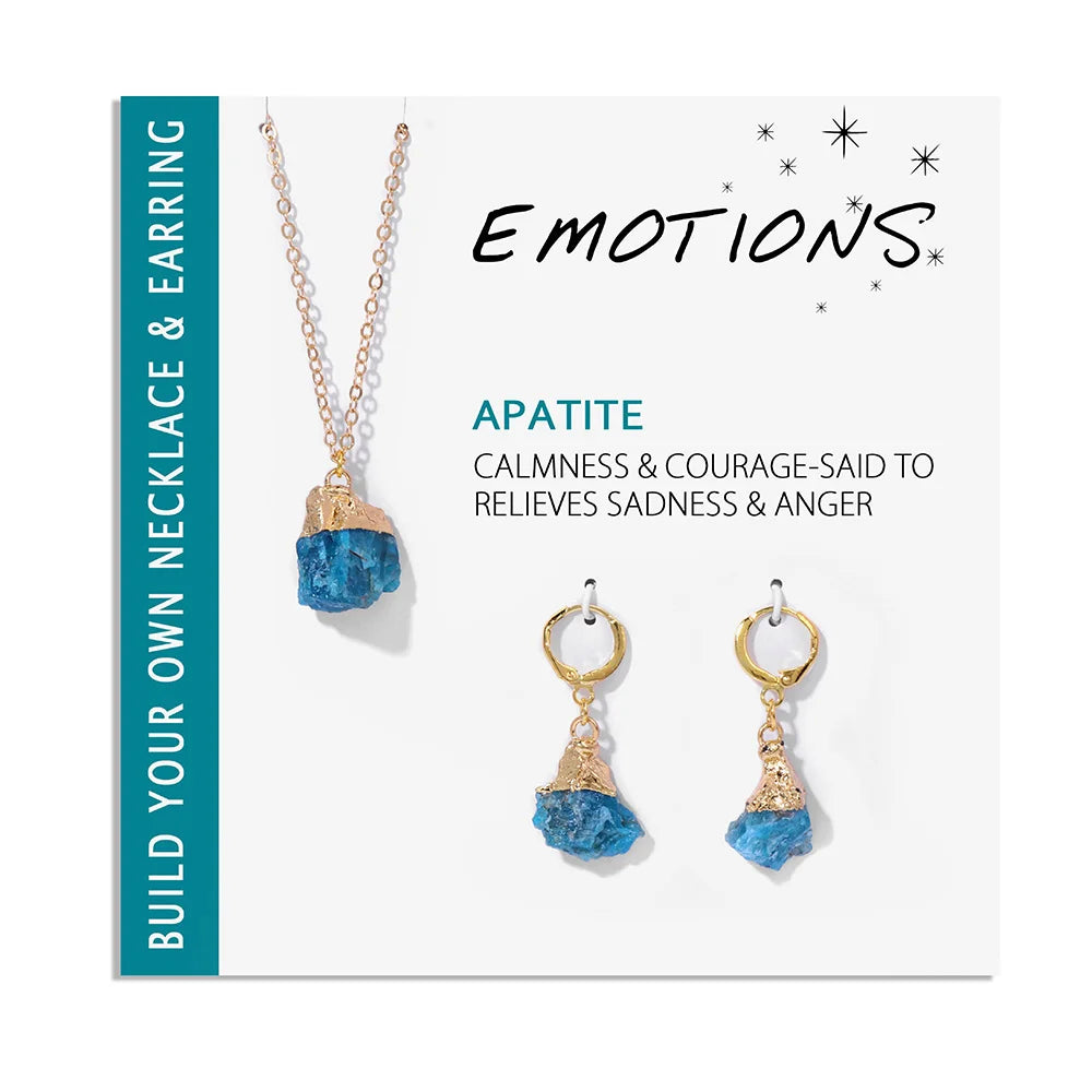 Natural Irregular Raw Stone Earrings Amethysts Apatite Lapis Quartz Stones Earring for Women Luxury Quality Jewelry Girls Gift