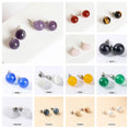 Load image into Gallery viewer, 10 pairs Natural Stone Earrings Healing Crystal Quartzs Round Ball Beads Steel Stud Fashion Ear Jewelry for Women Girl Wholesale
