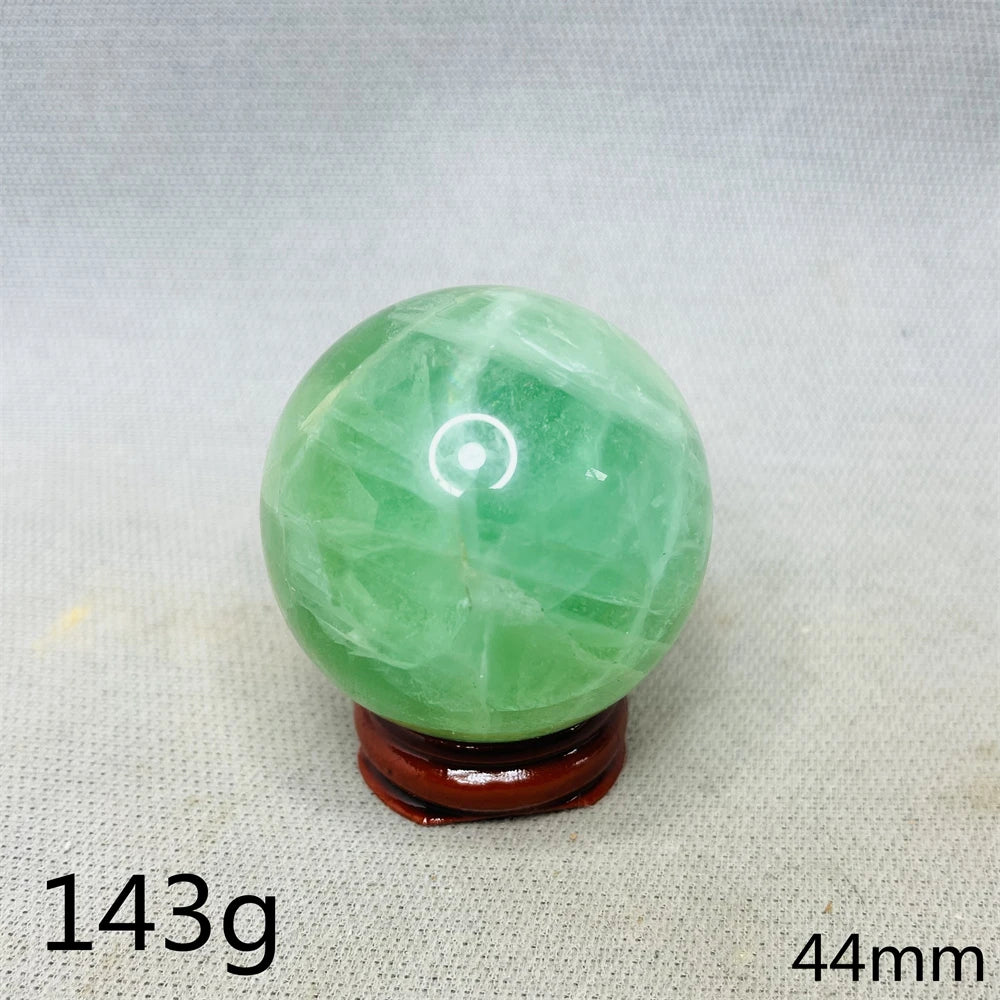 Natural Gem Ball Green Fluorite Rainbow Crystal Home Room Feng Shui Decoration Witchcraft Altar Supplie Energy Spiritual Healing
