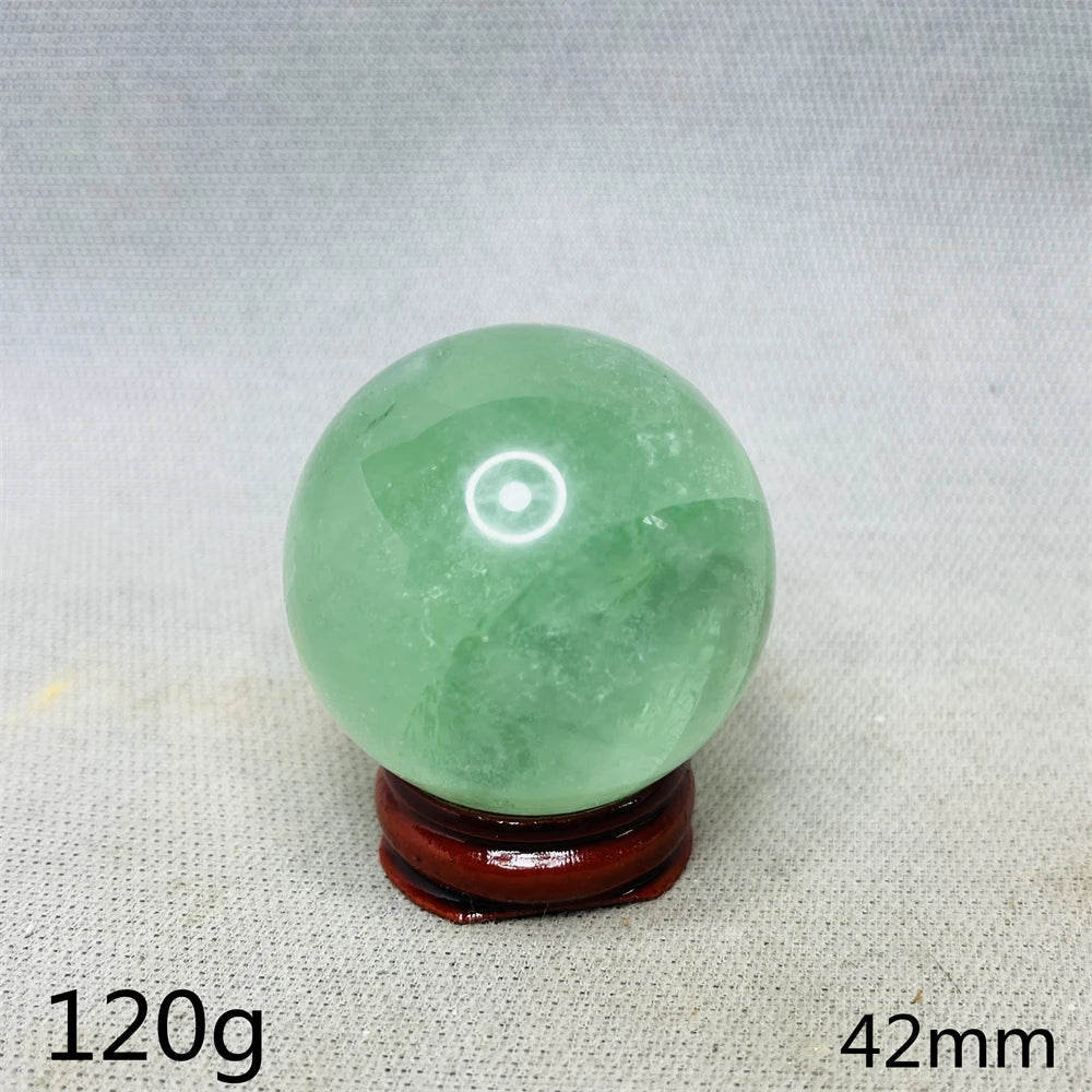 Natural Gem Ball Green Fluorite Rainbow Crystal Home Room Feng Shui Decoration Witchcraft Altar Supplie Energy Spiritual Healing
