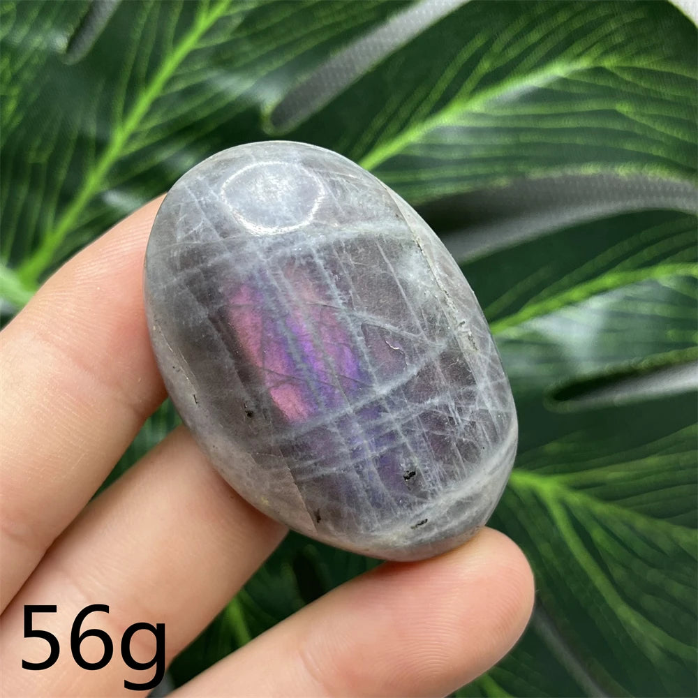 Natural Gemstone Purple Labradorite Palm  Double-sided Glitter Home Decor Holiday Gift Witchcraft Altar Crystal Stone Healing