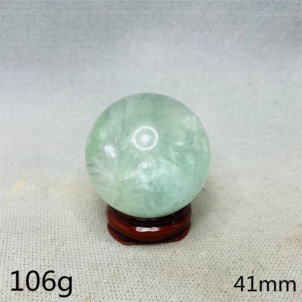 Natural Gem Ball Green Fluorite Rainbow Crystal Home Room Feng Shui Decoration Witchcraft Altar Supplie Energy Spiritual Healing