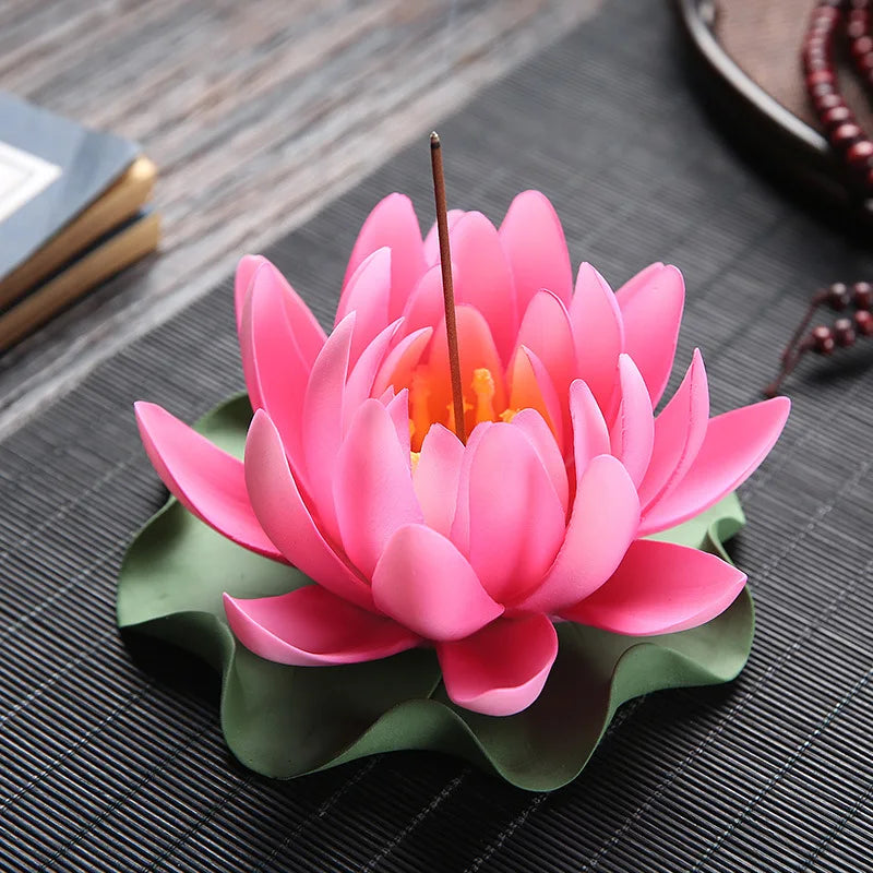 Zen Ceramic Censer Handicrafts Home Ornaments Water Lily Incense Burner Lotus Incense Stick Holder