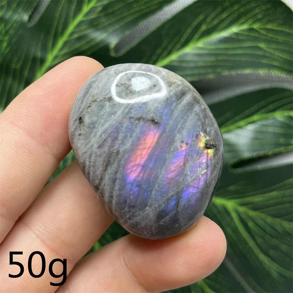 Natural Gemstone Purple Labradorite Palm  Double-sided Glitter Home Decor Holiday Gift Witchcraft Altar Crystal Stone Healing
