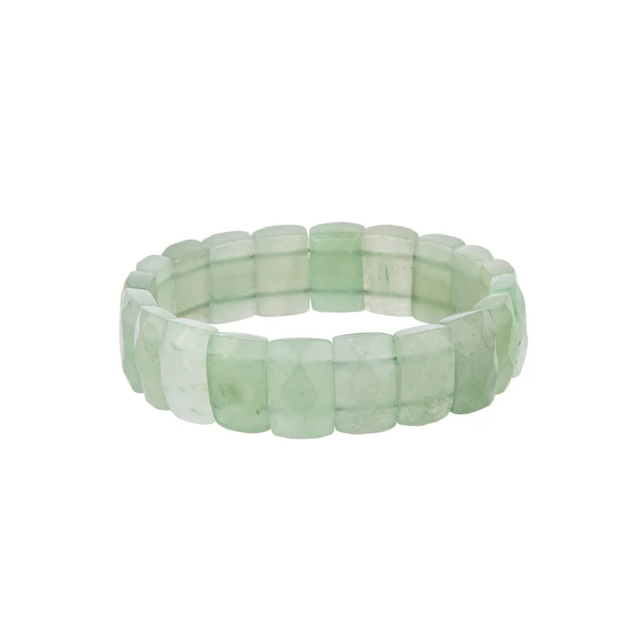 Fashion natural stone crystal rectangular cut square poker bracelet semi-precious stone agate bracelet