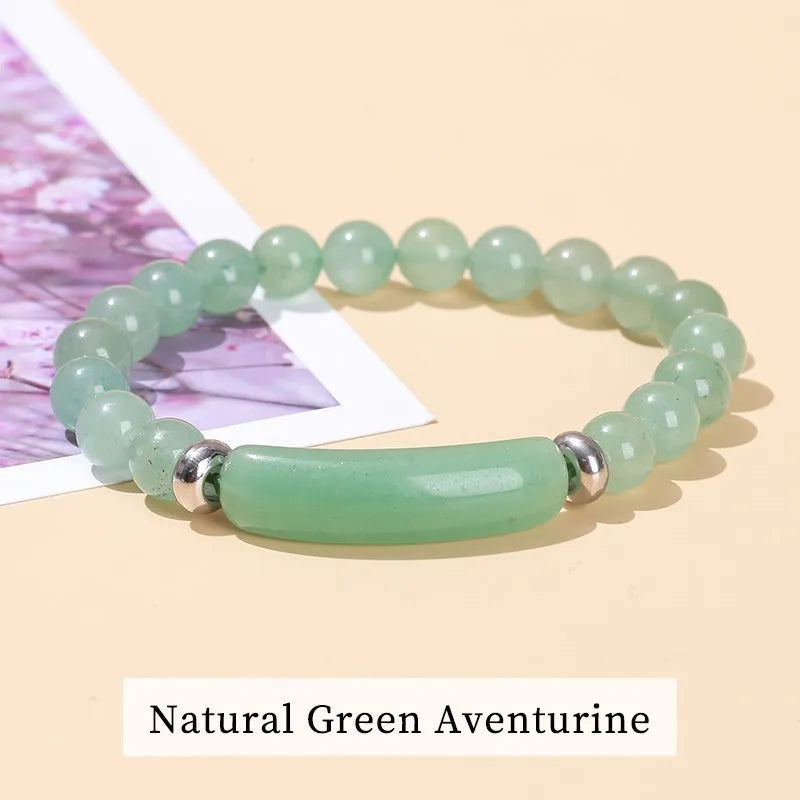 JD Natural Stone Tiger Eye Amethyst Rectangle Bar Charm Bracelet Women Men Reiki Healing Bead Chakra Bangles Couples Jewelry