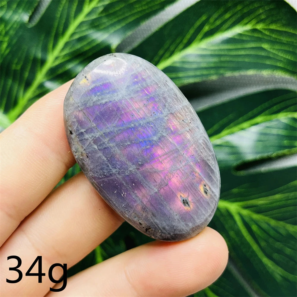 Natural Gemstone Purple Labradorite Palm  Double-sided Glitter Home Decor Holiday Gift Witchcraft Altar Crystal Stone Healing